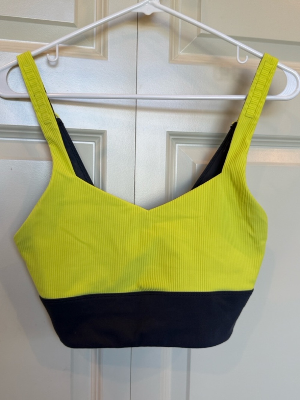 Zyia Active Neon Yellow and Grey Parallel Luxe Adjustable Strap Bra Small S - Picture 2 of 6